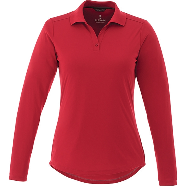 womens red long sleeve polo shirt